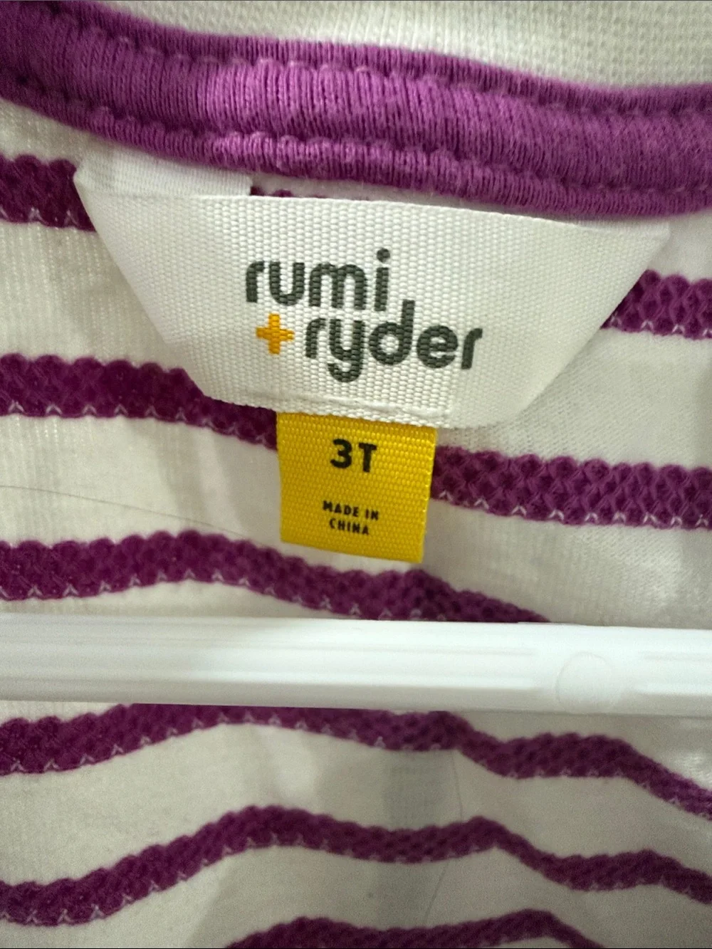 Girls' White & Purple Striped Cotton Tank Top and Shorts Set
